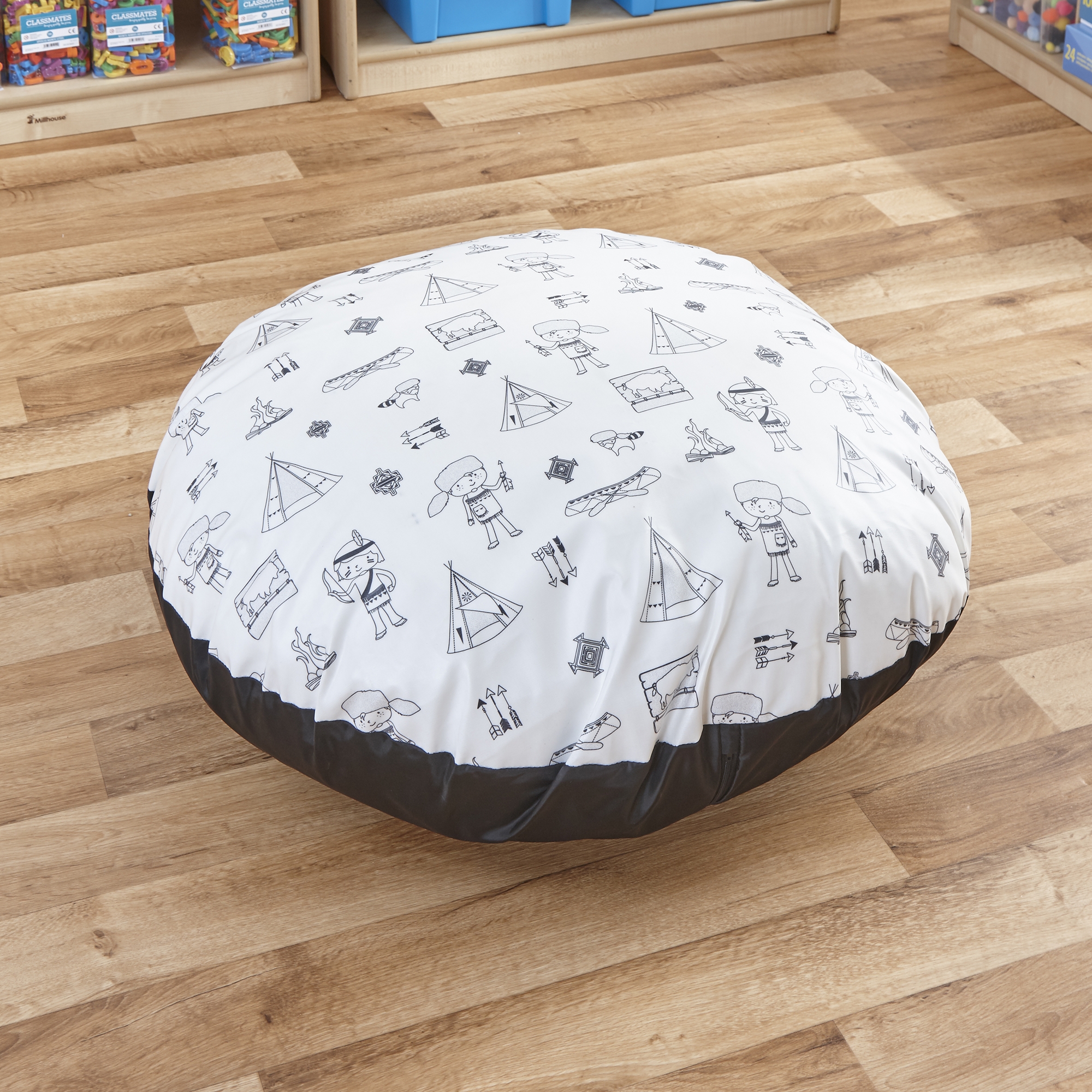 Welcome to My Tribe Wipe Clean Giant Round Coated Floor Cushion